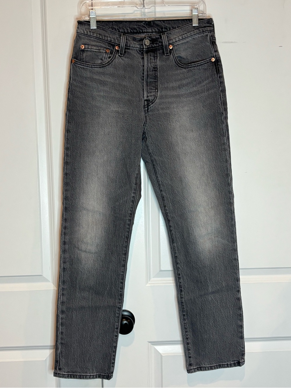Levi's 501 Original Fit Gray Wash Straight Leg Jeans 28
